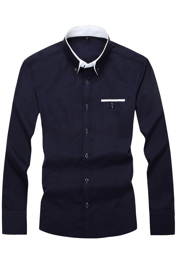 Dark Blue Mens Shirt Item No. : MLLC14016-6